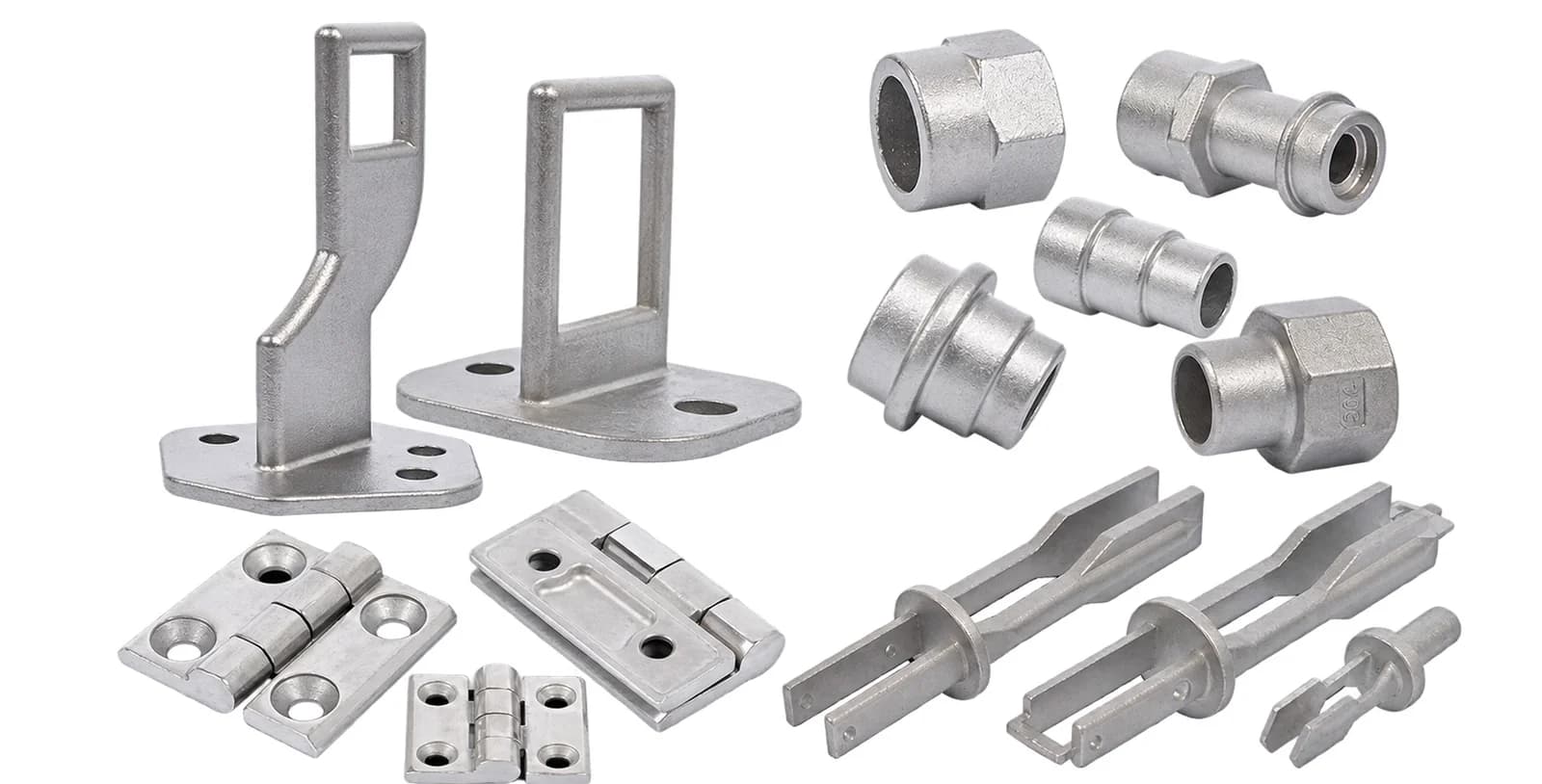 Assortment of brackets, connectors and forked components