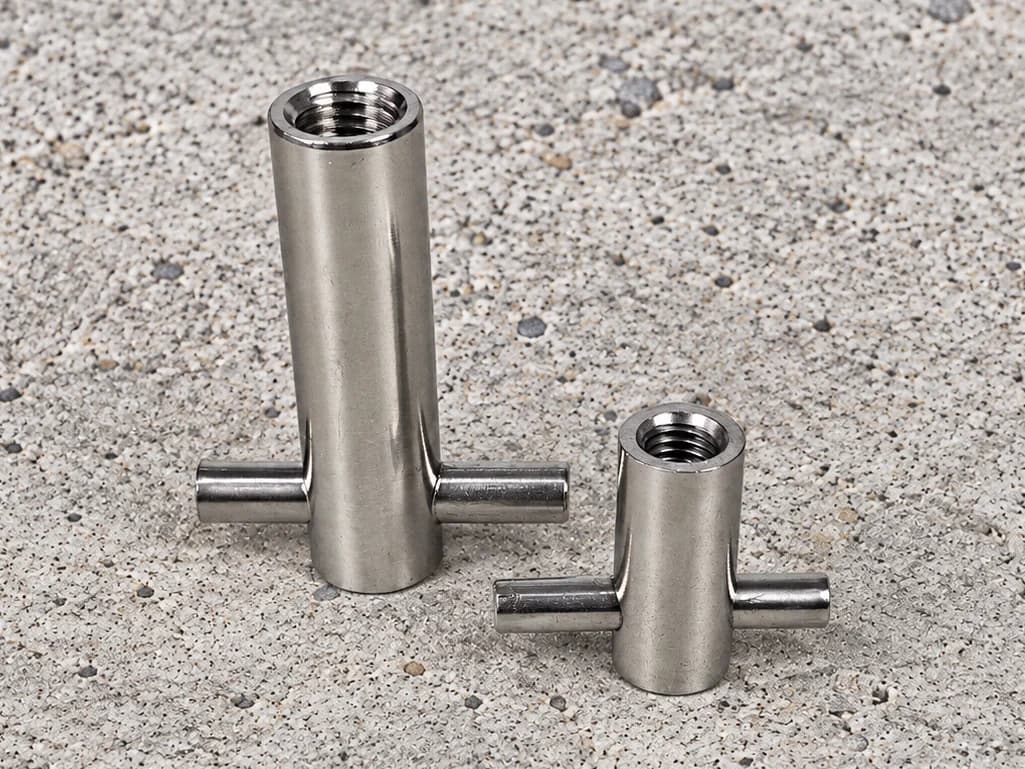 Cross-Pin-Befestigungseinsätze: Gewinde- und Körperdetails
