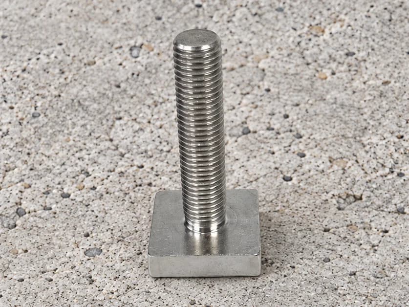 Vierkantkopf-T-Bolzen: Gewinde- und Körperdetails